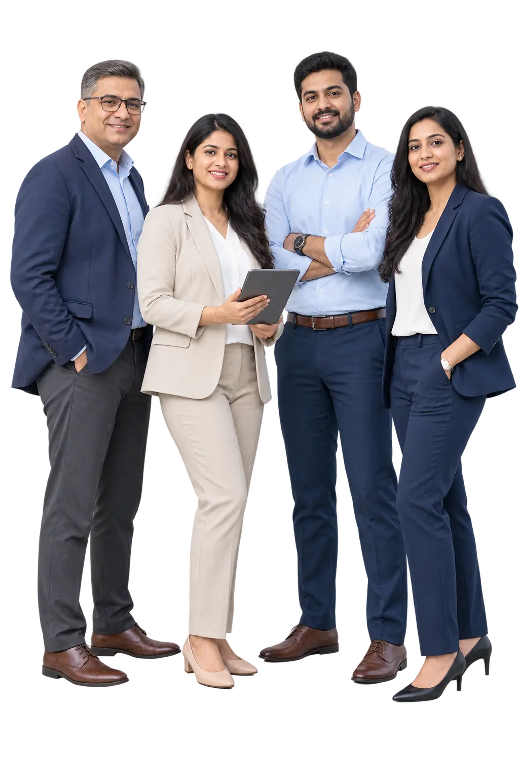 Cross-functional business team working together